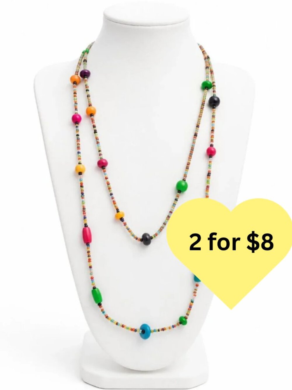 Super Long Colorful Beaded Necklace 60"
